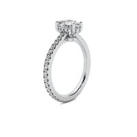 Isola Pear Solitaire with Hidden Halo and Accent Stones