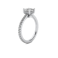 Solene Princess Solitaire with Hidden Halo and Accent Diamonds