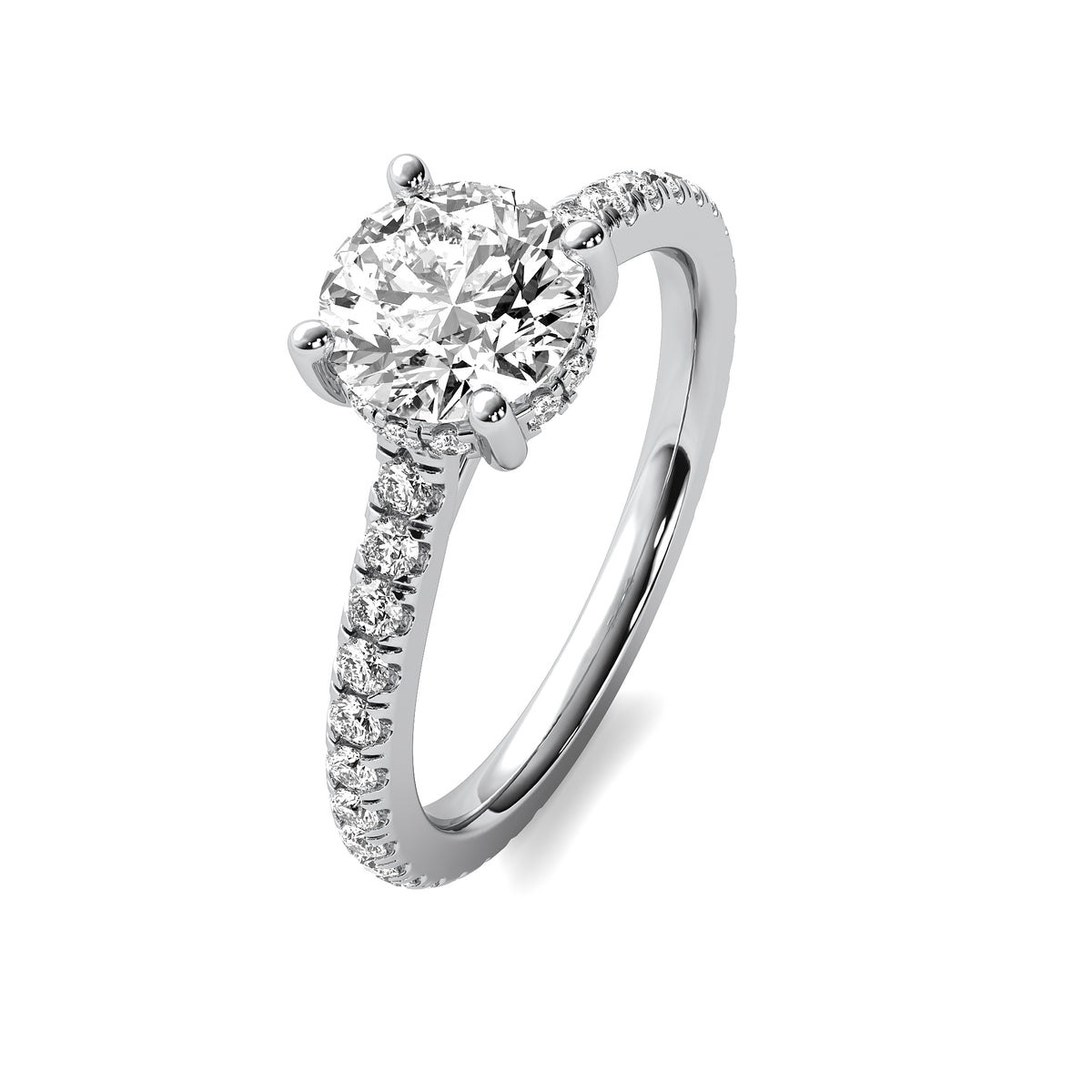 Anastasie Round Solitaire with Hidden Halo