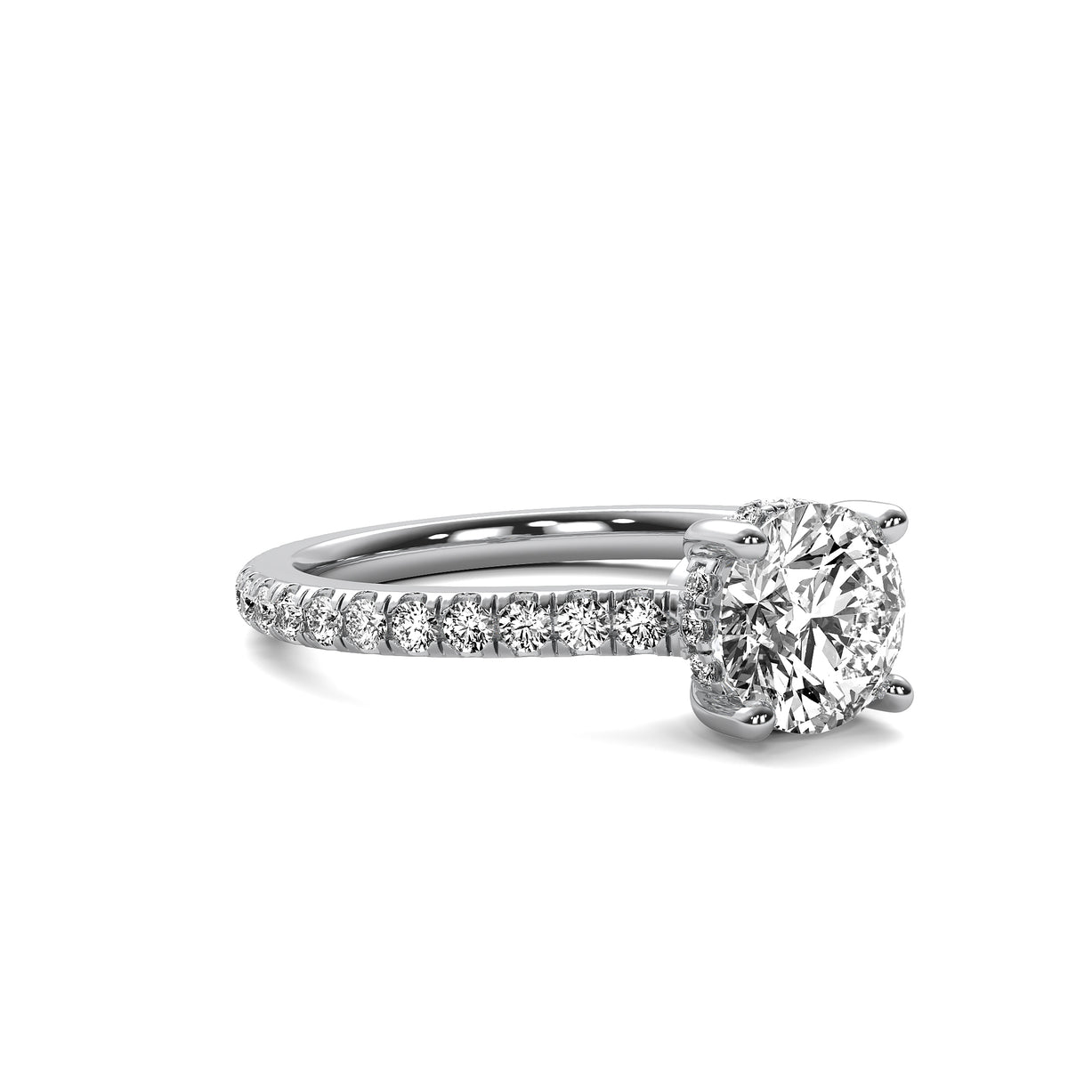 Anastasie Round Solitaire with Hidden Halo
