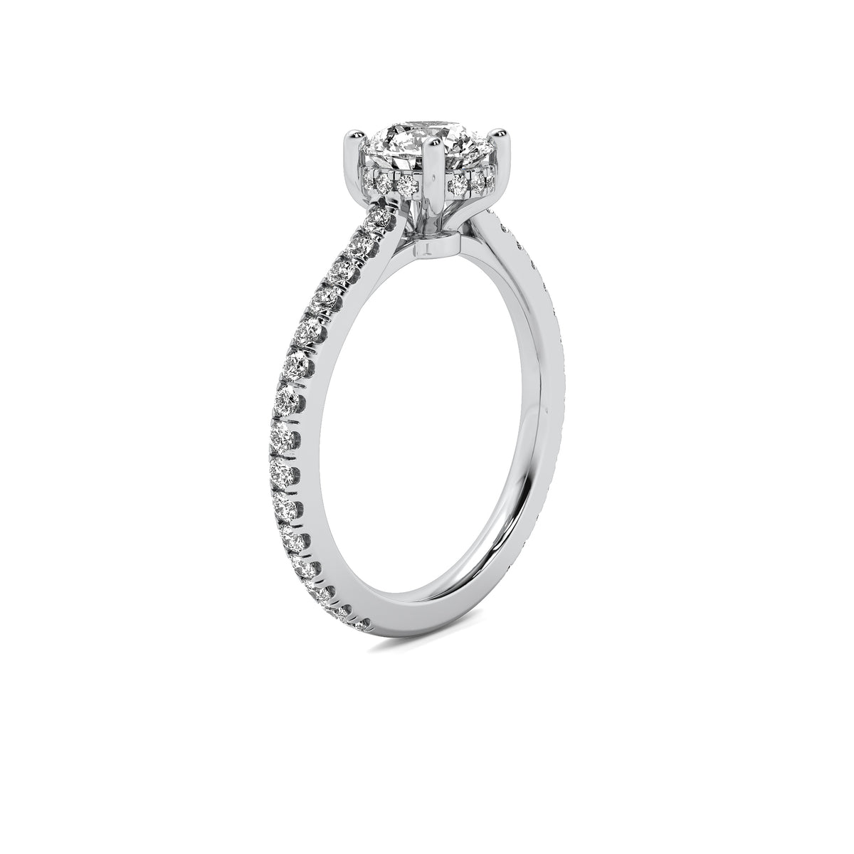 Anastasie Round Solitaire with Hidden Halo