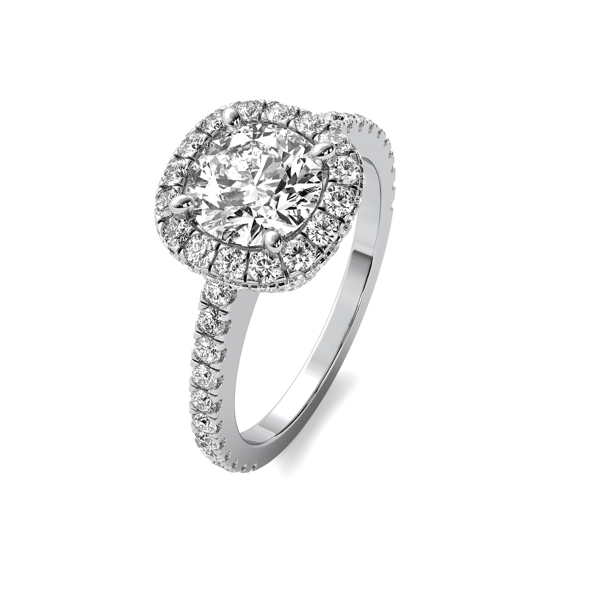 Leia Double Halo Accent Round Diamond Ring