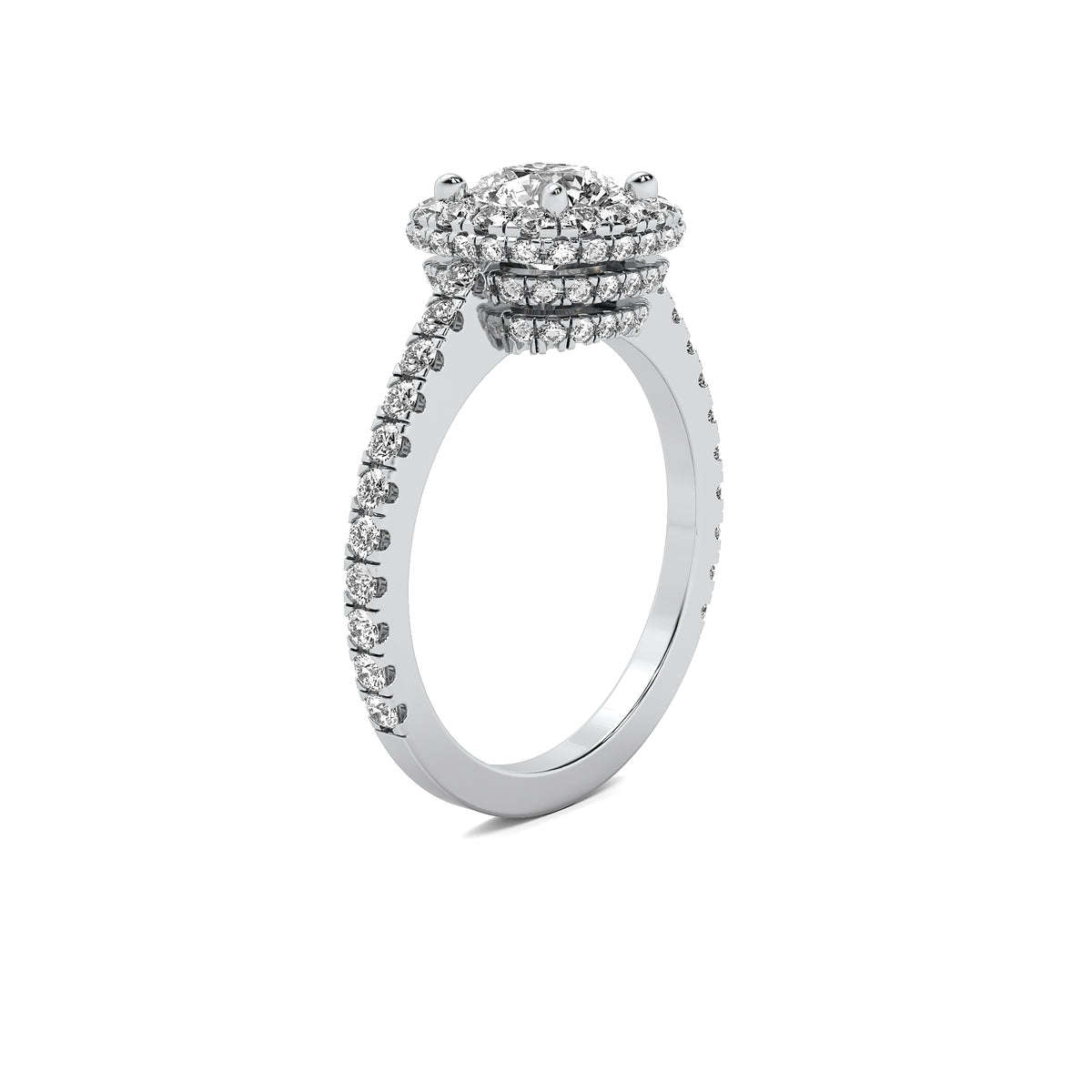 Leia Double Halo Accent Round Diamond Ring