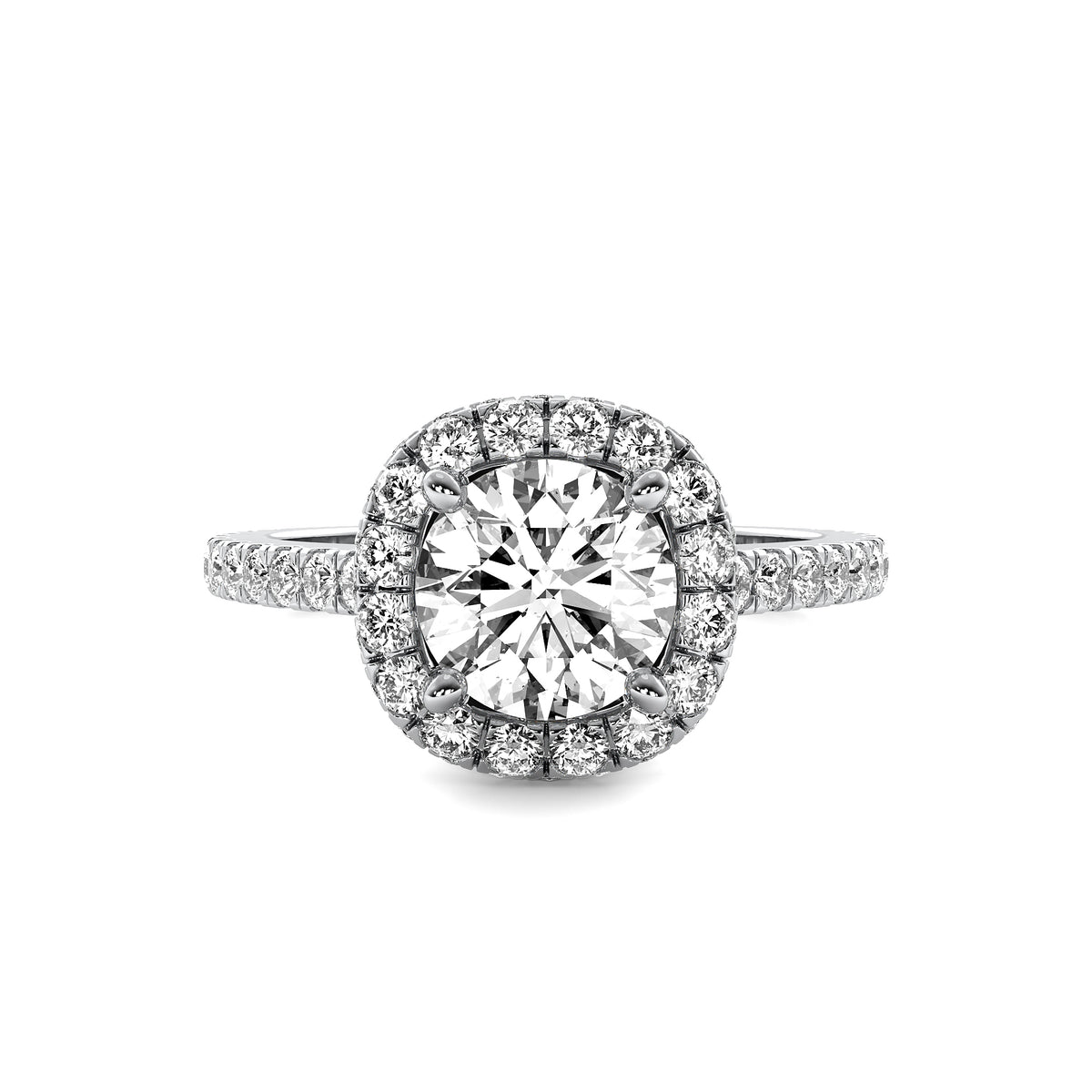 Leia Double Halo Accent Round Diamond Ring