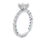 Soraya Oval Solitaire with Hidden Halo and Full Round Accent Stones
