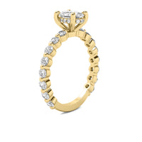 Soraya Oval Solitaire with Hidden Halo and Full Round Accent Stones