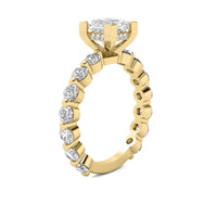 Alouette Princess Solitaire with Hidden Halo and Full Round Accent Stones