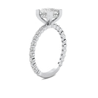 Alouette Princess Solitaire with Hidden Halo and Full Round Accent Stones