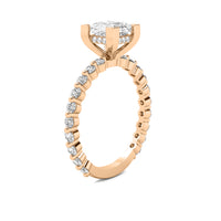 Alouette Princess Solitaire with Hidden Halo and Full Round Accent Stones