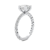 Alouette Princess Solitaire with Hidden Halo and Full Round Accent Stones