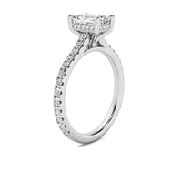 Tahlia Emerald Solitaire with Hidden Halo and Accent Stones