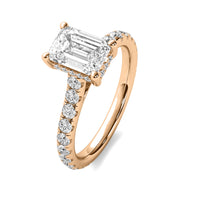 Tahlia Emerald Solitaire with Hidden Halo and Accent Stones