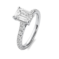 Tahlia Emerald Solitaire with Hidden Halo and Accent Stones