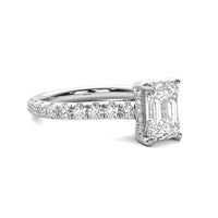 Tahlia Emerald Solitaire with Hidden Halo and Accent Stones