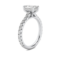 Tahlia Emerald Solitaire with Hidden Halo and Accent Stones