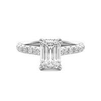 Tahlia Emerald Solitaire with Hidden Halo and Accent Stones