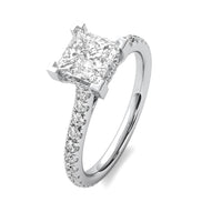 Reverie Princess Solitaire with Hidden Halo and Accent Diamonds