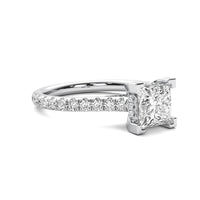 Reverie Princess Solitaire with Hidden Halo and Accent Diamonds