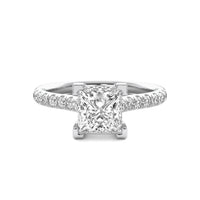 Reverie Princess Solitaire with Hidden Halo and Accent Diamonds
