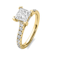Reverie Princess Solitaire with Hidden Halo and Accent Diamonds