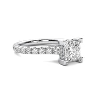 Reverie Princess Solitaire with Hidden Halo and Accent Diamonds