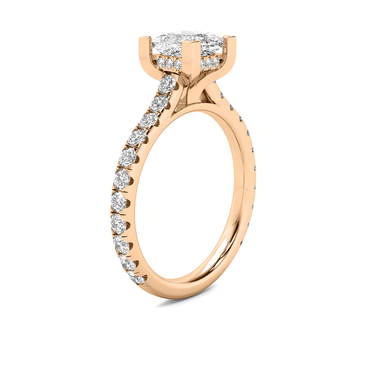 Reverie Princess Solitaire with Hidden Halo and Accent Diamonds