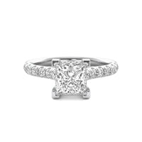 Reverie Princess Solitaire with Hidden Halo and Accent Diamonds