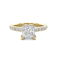 Reverie Princess Solitaire with Hidden Halo and Accent Diamonds