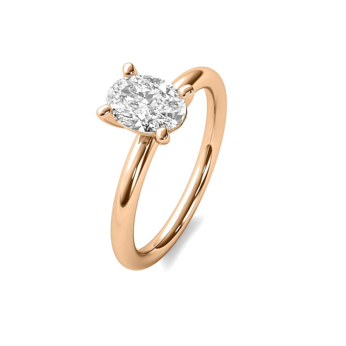 Classic Oval Solitaire Diamond Ring
