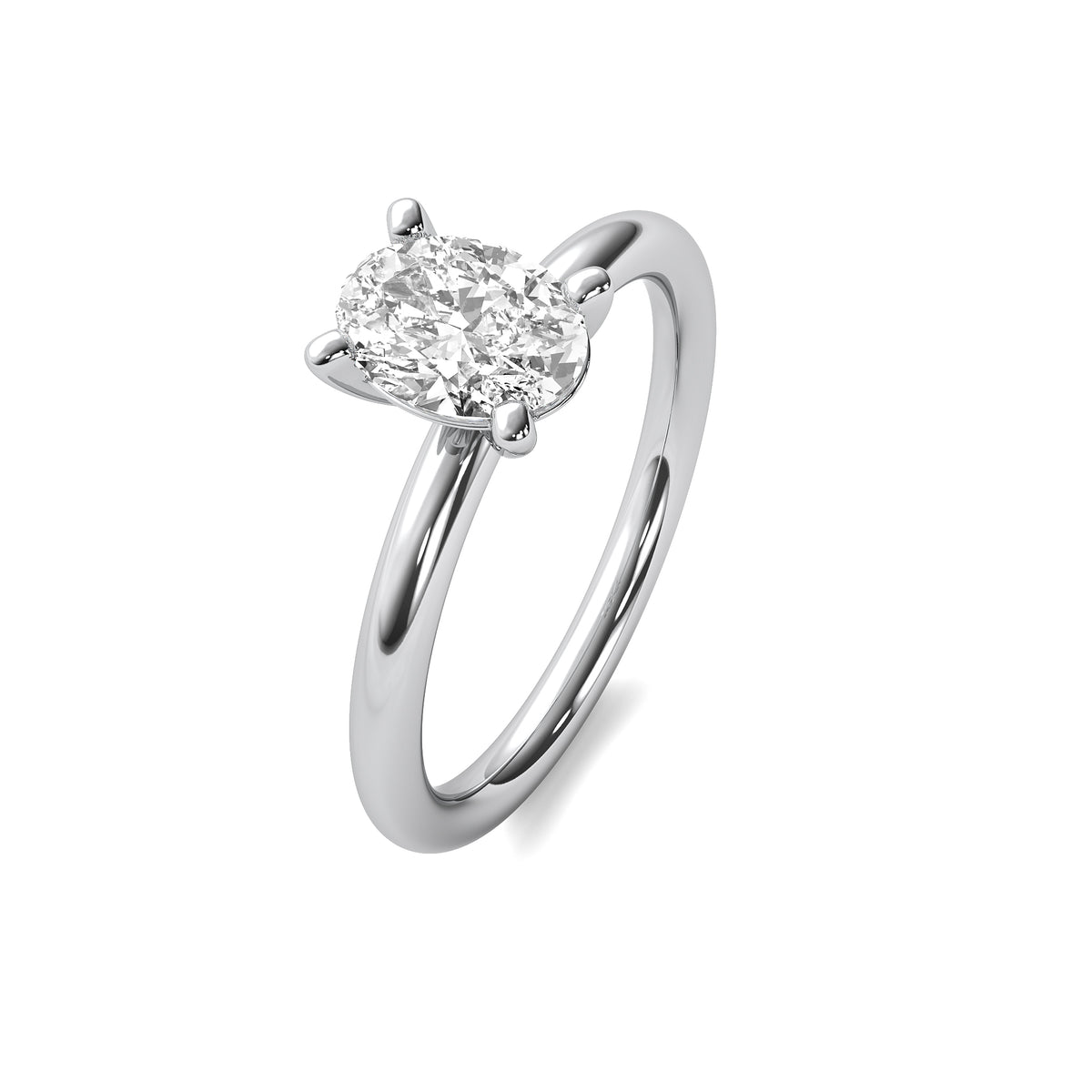 Classic Oval Solitaire Diamond Ring
