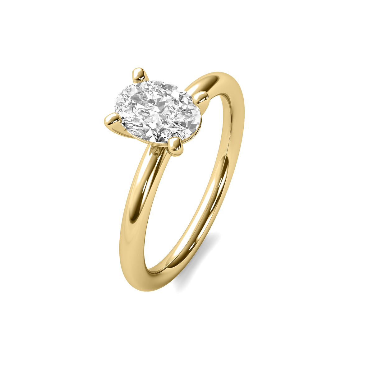 Classic Oval Solitaire Diamond Ring