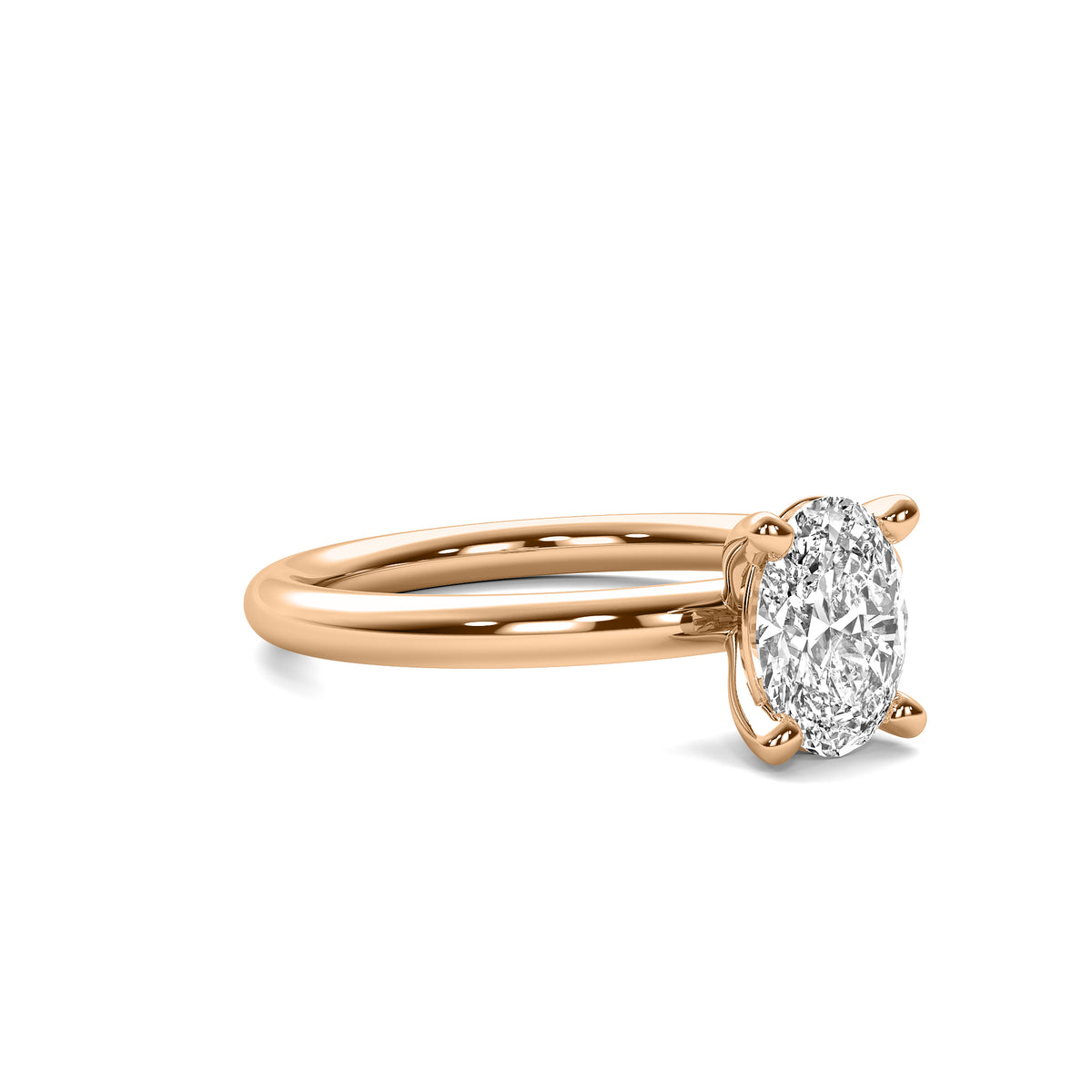 Classic Oval Solitaire Diamond Ring