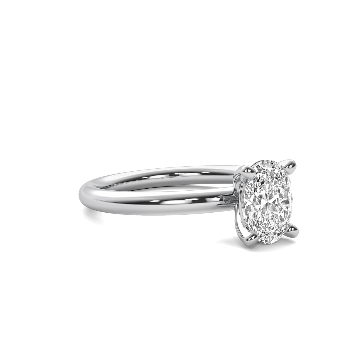 Classic Oval Solitaire Diamond Ring