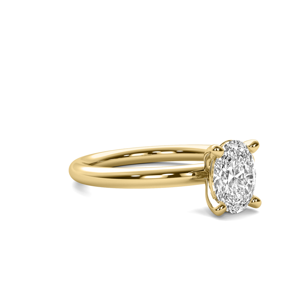 Classic Oval Solitaire Diamond Ring