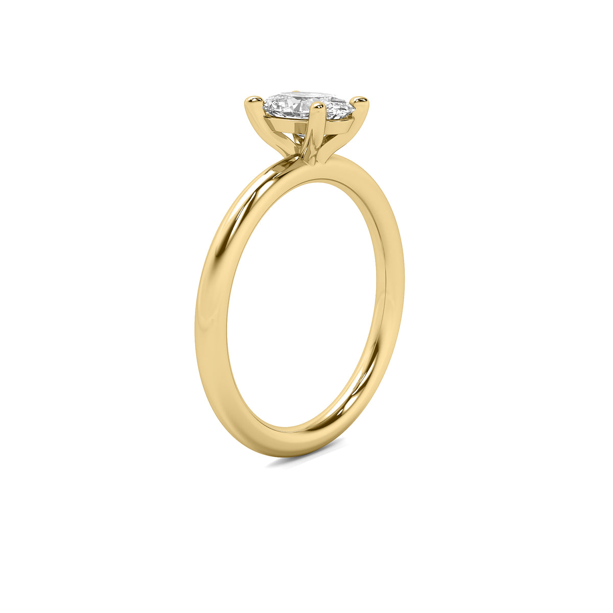 Classic Oval Solitaire Diamond Ring