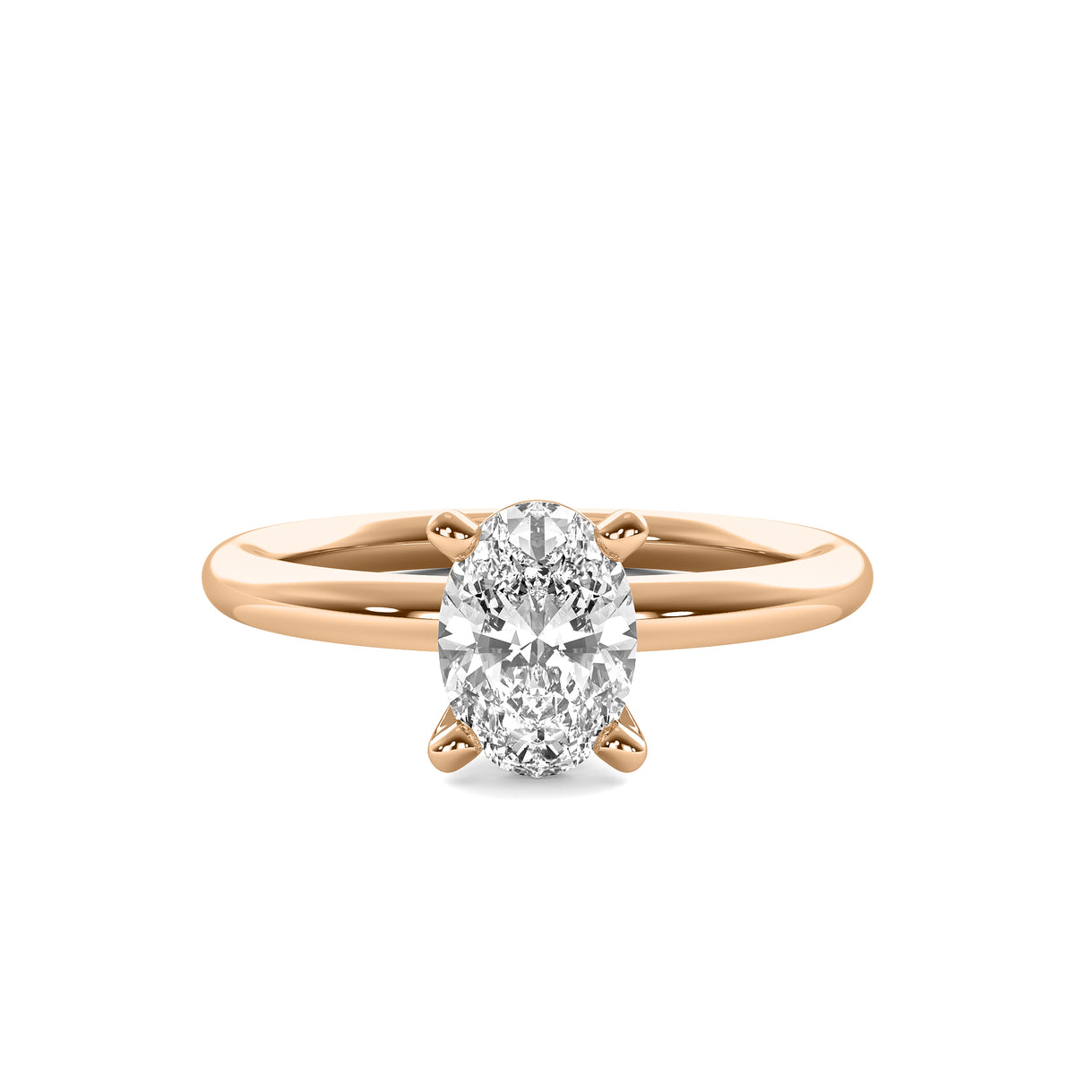 Classic Oval Solitaire Diamond Ring