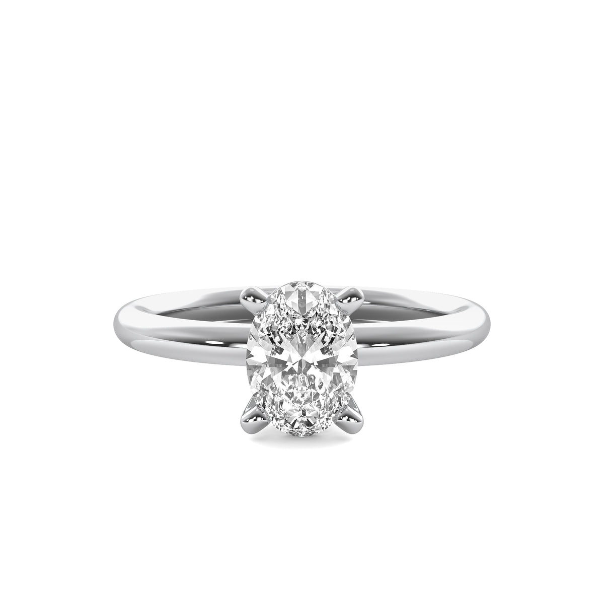 Classic Oval Solitaire Diamond Ring