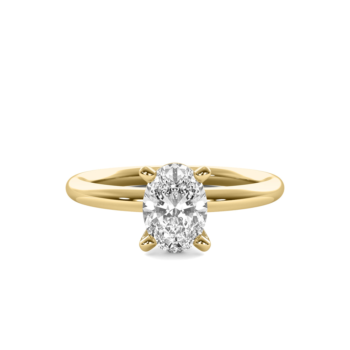 Classic Oval Solitaire Diamond Ring