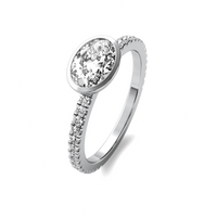 Bezel East West Accent Oval Diamond Ring