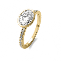 Bezel East West Accent Oval Diamond Ring