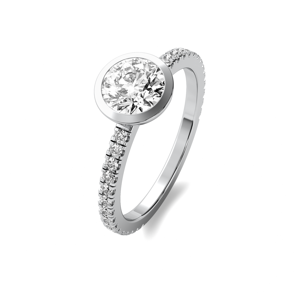 Bezel Accent Round Diamond Ring