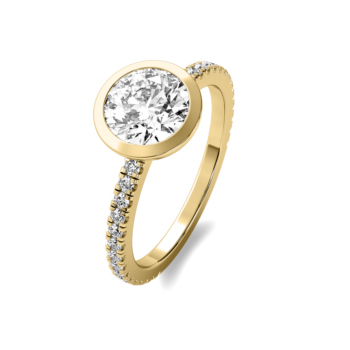 Bezel Accent Round Diamond Ring