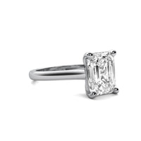 Cathedral Emerald Solitaire Diamond Ring