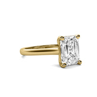 Cathedral Emerald Solitaire Diamond Ring