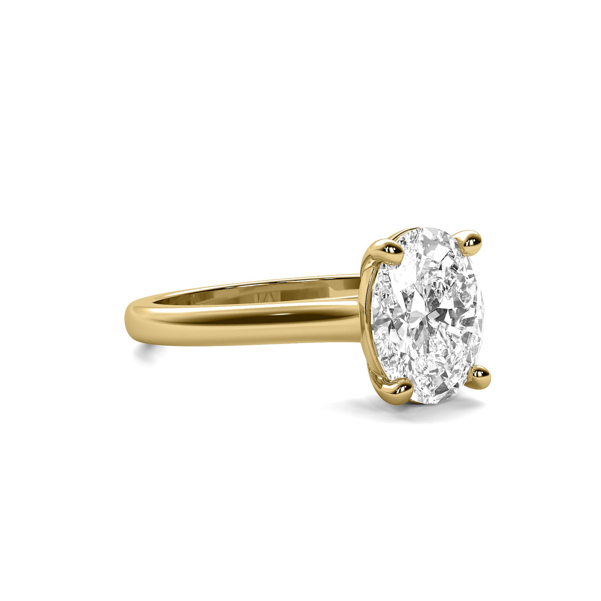 Cathedral Oval Solitaire Diamond Ring