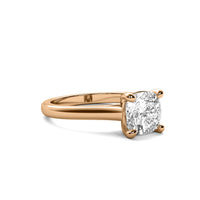 Cathedral Cushion Solitaire Diamond Ring