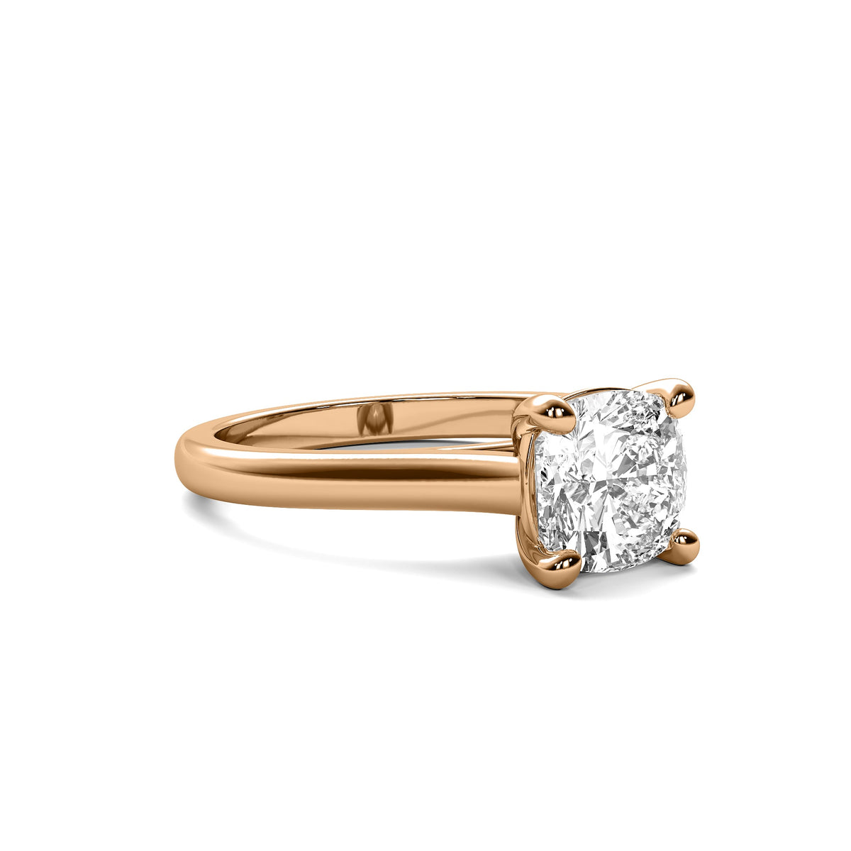 Cathedral Cushion Solitaire Diamond Ring