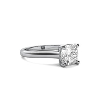 Cathedral Cushion Solitaire Diamond Ring