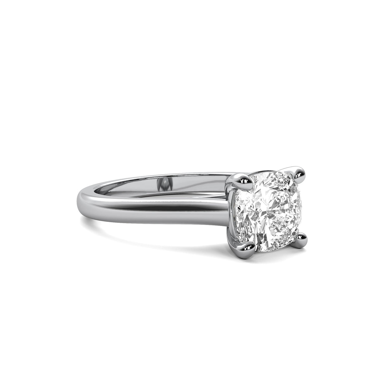 Cathedral Cushion Solitaire Diamond Ring