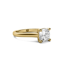 Cathedral Cushion Solitaire Diamond Ring